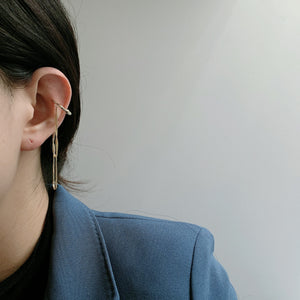 Korean Fashion Simple Irregular Metal Double C-Shaped Double-Layer Chain Ear Bone Clip Female Can Be Used As A Ring