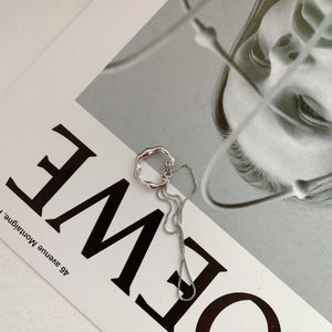 Korean Fashion Simple Irregular Metal Double C-Shaped Double-Layer Chain Ear Bone Clip Female Can Be Used As A Ring