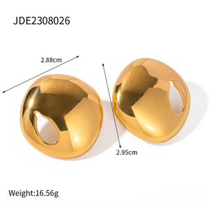 Stainless Hollow Stud Earrings New Women's High Sense