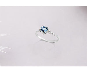 Women's Sterling Silver 925 Blue Topaz Ring