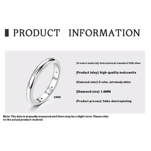 All-matching Twin Moissanite Sterling Silver Simple Ring