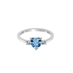 Women's Sterling Silver 925 Blue Topaz Ring