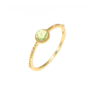 Round Peridot Simple Women's Ring