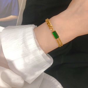 Women's Niche Design Emerald Temperament Bracelet