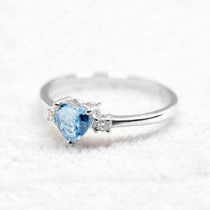 Women's Sterling Silver 925 Blue Topaz Ring