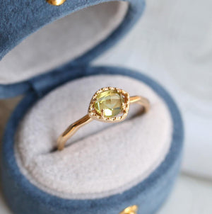 Japanese Imitation Peridot Ring Women's