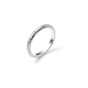 Sterling Silver Fashion Irregular Texture Aquamarine Ring