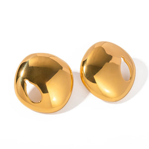 Stainless Hollow Stud Earrings New Women's High Sense