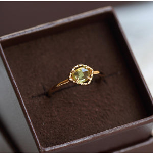 Japanese Imitation Peridot Ring Women's