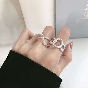 Irregular Ring Fashion Cutout Hoop Chain Ring