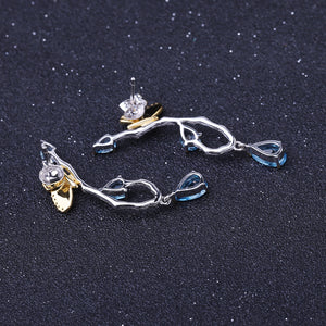 Topaz Simple Natural Style Butterfly Earrings